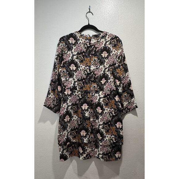 A.L.C. Tordi Mini Dress Women’s Size 12 Floral Pleat Silk Blend Pockets Layered - Picture 2 of 10